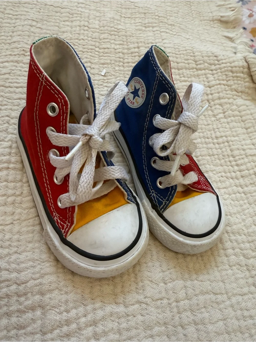 Converse Kids Red, Blue & Yellow High-Top Sneakers